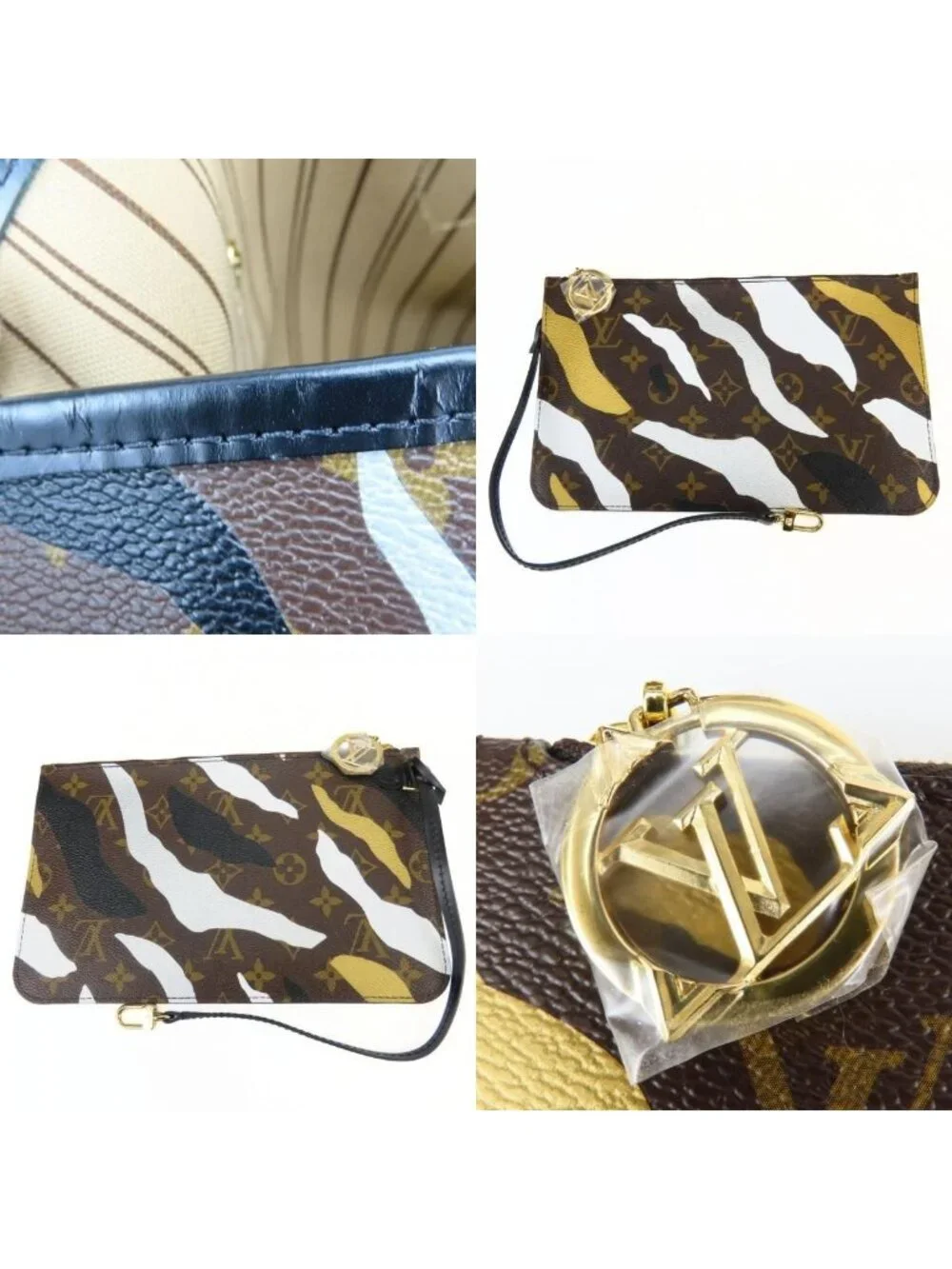 Louis Vuitton Tote Neverfull MM Lol Monogram Brown Black Gold Silver Shoulder